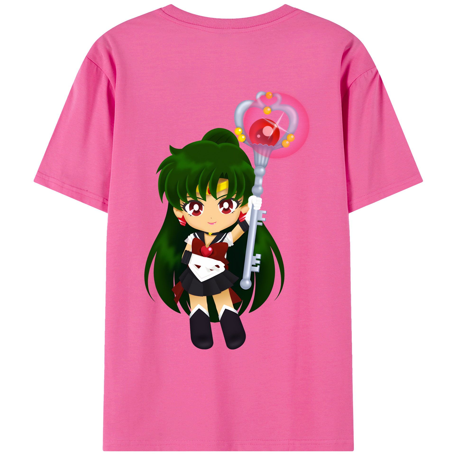 （画像用） 美少女戦士セーラームーン 冥王せつな Sailor Moon Meiou Setsuna レディース半袖Tシャツ(バックプリント)